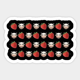 strawberry cow Sticker